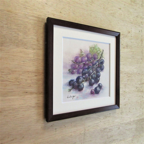 パステル画 葡萄（原画 額付き） その他インテリア雑貨 takiyo