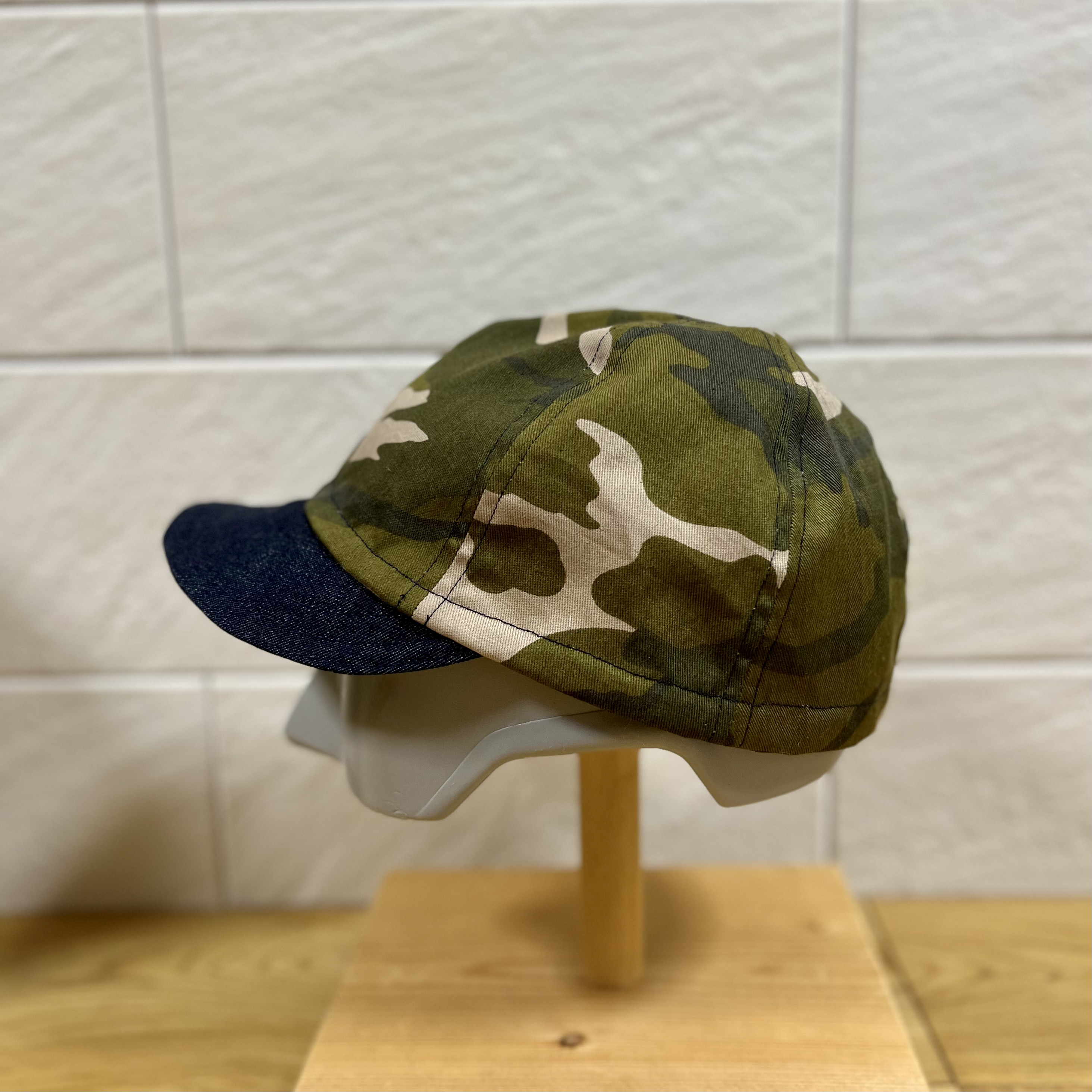 パッチロゴ 米国製 当時物 RRL 三ツ星 ブラックデニム 6パネルキャップ