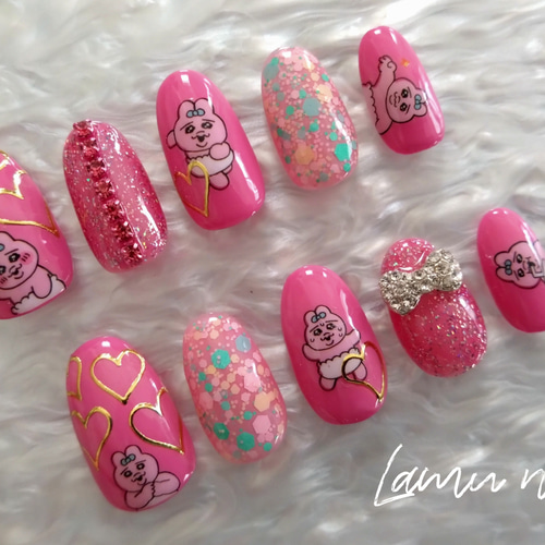 おぱんちゅうさぎリスペクト ネイルチップ（つけ爪） Lamu nail 通販