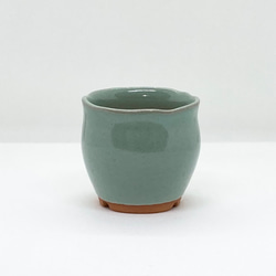 小ぶりな植木鉢　〜レトロな翠色・受け皿付き〜 7枚目の画像