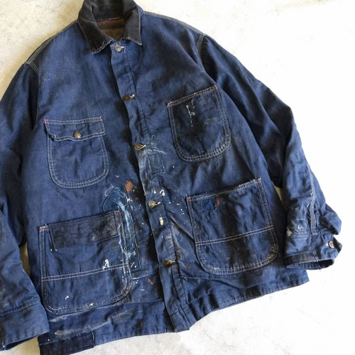 パッチワークリペア ビンテージ 50s～60s デニム カバーオール