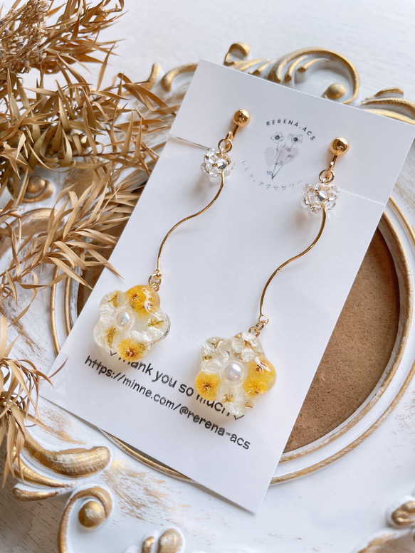 揺れるちょこんとお花 花 お花 フラワー レジン レジンアクセサリー