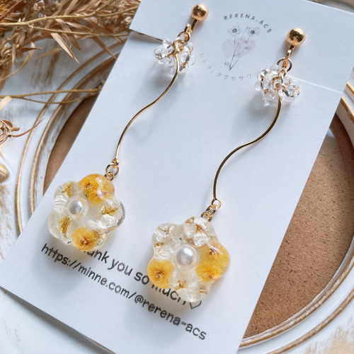 揺れるちょこんとお花 花 お花 フラワー レジン レジンアクセサリー