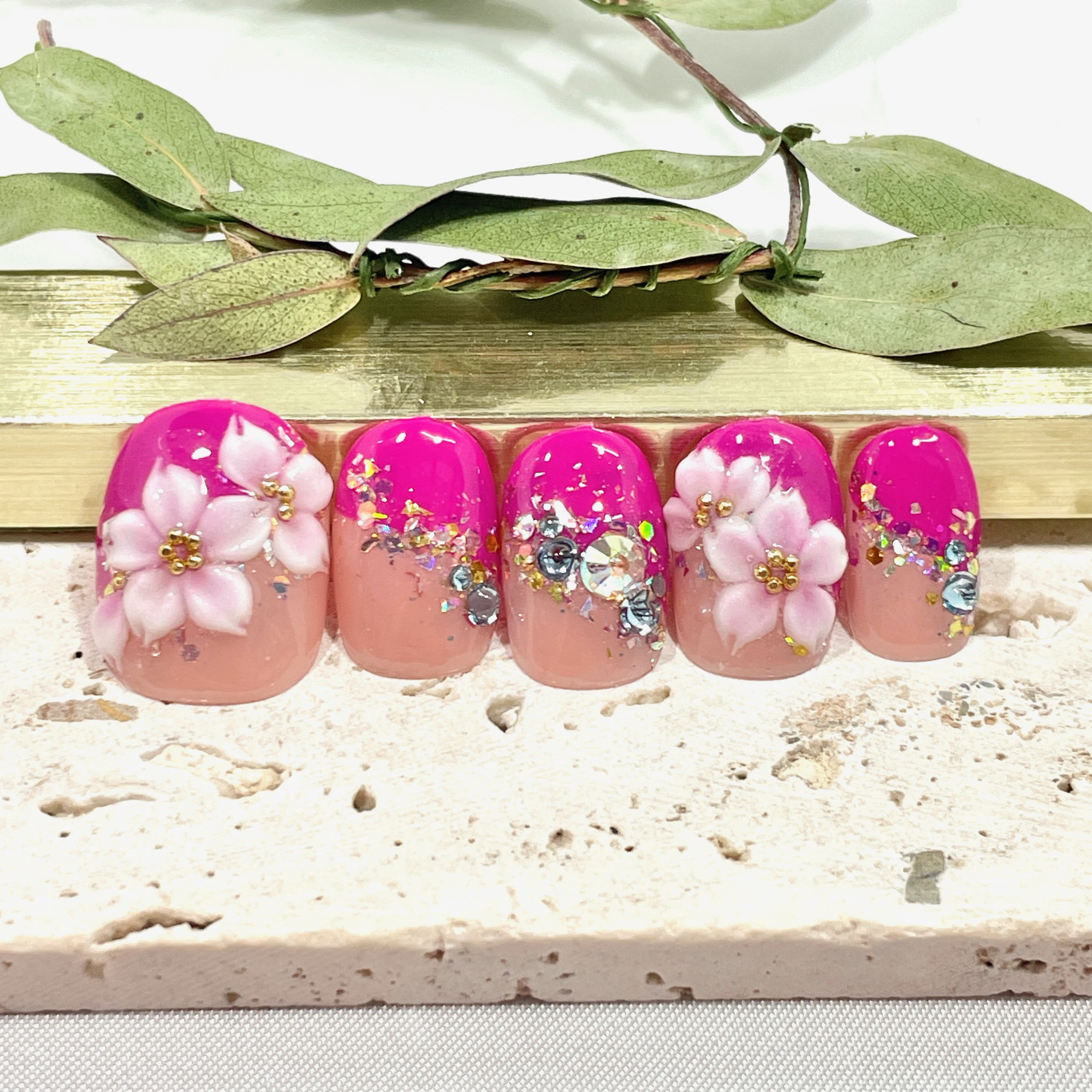 【コネクタ付き！すぐにお使い頂けます】ネイルチップ 桜ピンク コネクタ付き！すぐにお使い頂けます】ネイルチップ 桜ピンク