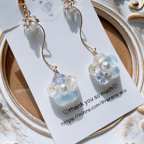 揺れるちょこんとお花 花 お花 フラワー レジン レジンアクセサリー