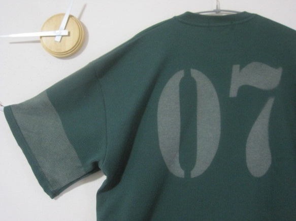 １点　ワッフル　ヘンリーネック【07】ビックシルエット　カフェ／ガーデニング／キッチン／Ｖネック／ワーク／Ａライン／料理 6枚目の画像