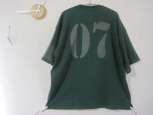 １点　ワッフル　ヘンリーネック【07】ビックシルエット　カフェ／ガーデニング／キッチン／Ｖネック／ワーク／Ａライン／料理 8枚目の画像