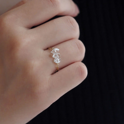 Herkimer 鑽石 | 14kgf 戒指 | 均碼 | 可選姓名縮寫 | 大號 AAA ~個人化 第1張的照片