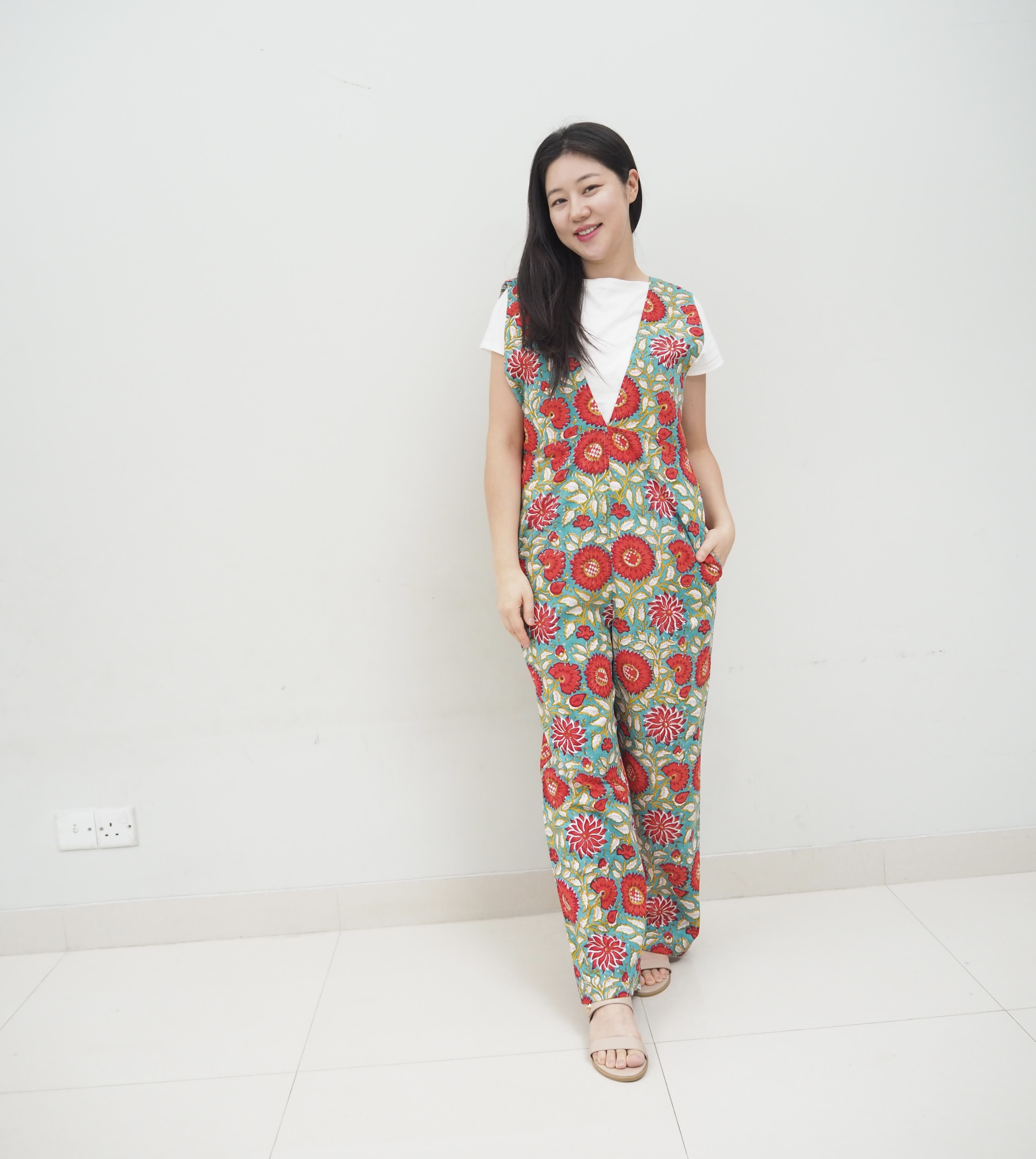 インド綿サロペット