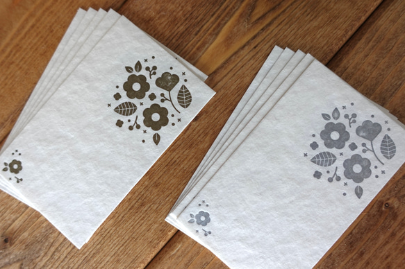 活版印刷のメッセージカード　お花柄　5枚入り 3枚目の画像