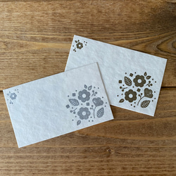 活版印刷のメッセージカード　お花柄　5枚入り 1枚目の画像
