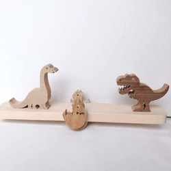 知育玩具　木製 　恐竜シーソー　グラグラゲーム　積み木　出産祝い 5枚目の画像