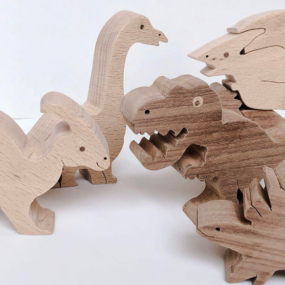 知育玩具　木製 　恐竜シーソー　グラグラゲーム　積み木　出産祝い 7枚目の画像