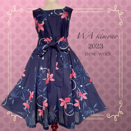 浴衣(金魚柄)のワンピース浴衣リメイク｜ワンピース・チュニック 