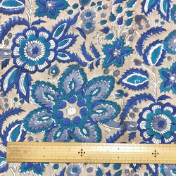 【50cm單位】沙米海軍藍花印地安手工版畫布料棉質 第6張的照片