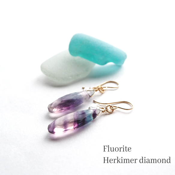 dino13 ♦︎14kgfレインボーフローライト/イヤリング dino13 ♦︎14kgfレインボーフローライト/イヤリング dino13 様専用