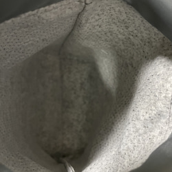 ナイロンオックス生地の消臭マナーポーチ　口大きめ　グレイ 4枚目の画像