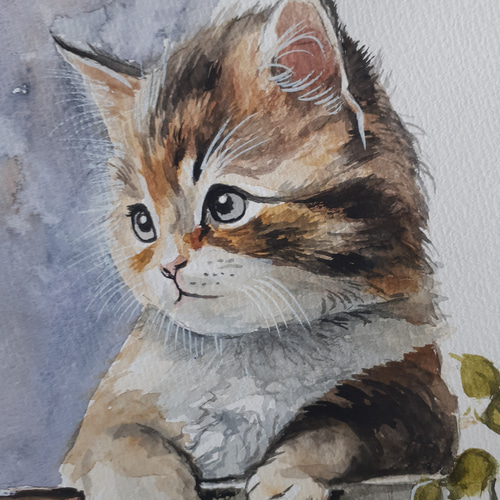 水彩画 可愛い子猫 絵画 makochin 通販 16407778｜Creema(クリーマ)
