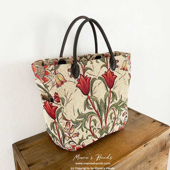 ☆僅剩少量☆ 時尚荷蘭製造Gobelin 鳥花圖案皮革手提包手提包母親節包