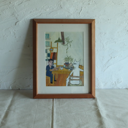 【匿名配送】絵画　「桜」　A4サイズ額つき 174baa49260a393f545f55a2538b93