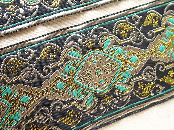 1mより オリエンタル チロリアンテープ 黒緑☆刺繍☆ハンドメイド ハンドメイド 手芸資材 4枚目の画像