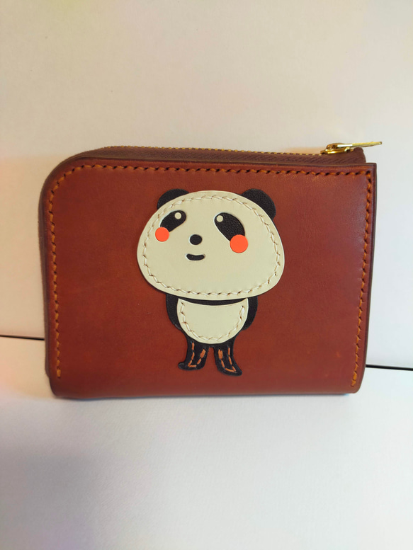 パンダの財布 (こげ茶色) 2枚目の画像