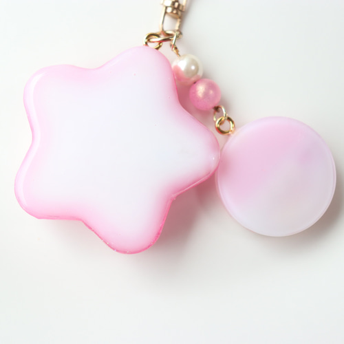 シャカシャカキーホルダー ピンク 星 キーホルダー まなまま
