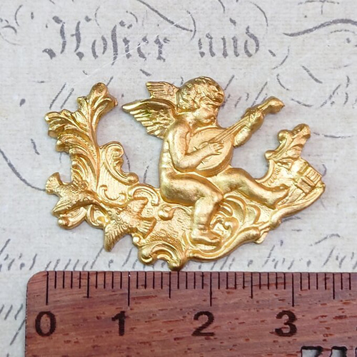 BEHOLD− リュートを弾く天使 1個 オーナメント 真鍮製 アメリカ製