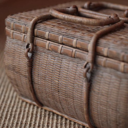 {竹編みバッグ 茶道具収納 収納ケース古風 職人手作り0 竹編みバッグ 茶道具収納 収納ケース古風 職人手作り0