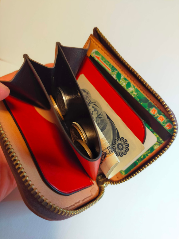 L字ファスナーのミニ財布 7枚目の画像