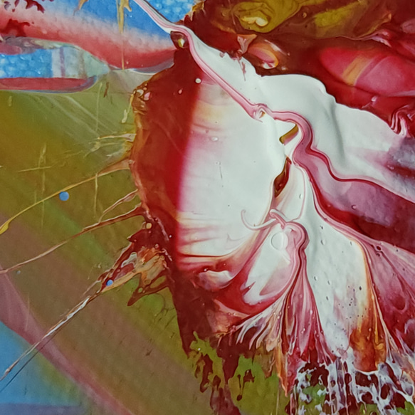 ひろ・あおき　作　「盤025」　アクリル/キャンバス　S3　27.3x27.3cm　抽象絵画　現代アート　スクエア 12枚目の画像