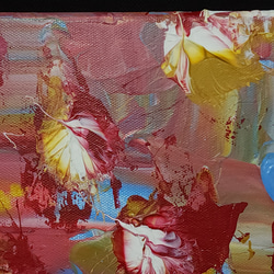 ひろ・あおき　作　「盤025」　アクリル/キャンバス　S3　27.3x27.3cm　抽象絵画　現代アート　スクエア 3枚目の画像