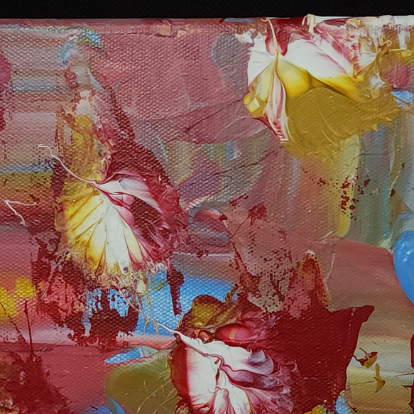 ひろ・あおき　作　「盤025」　アクリル/キャンバス　S3　27.3x27.3cm　抽象絵画　現代アート　スクエア 3枚目の画像