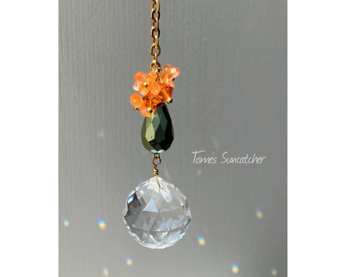 ちょこんと花瓶のサンキャッチャー 金木犀 433 【クリスタル20mm