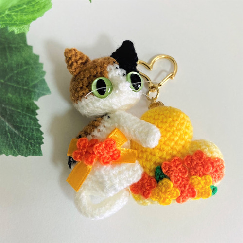 ♡1周年記念SALE♡ぐでねこちゃんチャーム　クリアオレンジ×紅葉 ♡1周年記念SALE♡ぐでねこちゃんチャーム クリアオレンジ×紅葉 休日