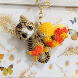 黒猫☆大・小☆あみぐるみヘアゴムセット☆受注製作品 あみぐるみ