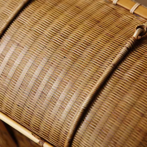 職人手作り 竹編みバッグ 茶道具収納 収納ケース バスケット かご﻿ AC