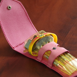 【ダーツケースホルダー】イタリアンレザー　手縫い　革小物　セミオーダー　名入れ無料　-tripletta- 5枚目の画像