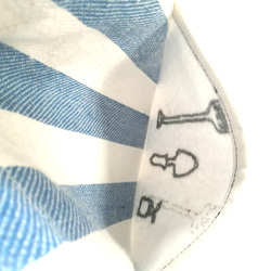 ガーデニング用具のポケット　手縫いの刺繍　縦長ショルダーバッグ　トートバッグ　2way　ストライプ　4サイズ収納可能　 3枚目の画像