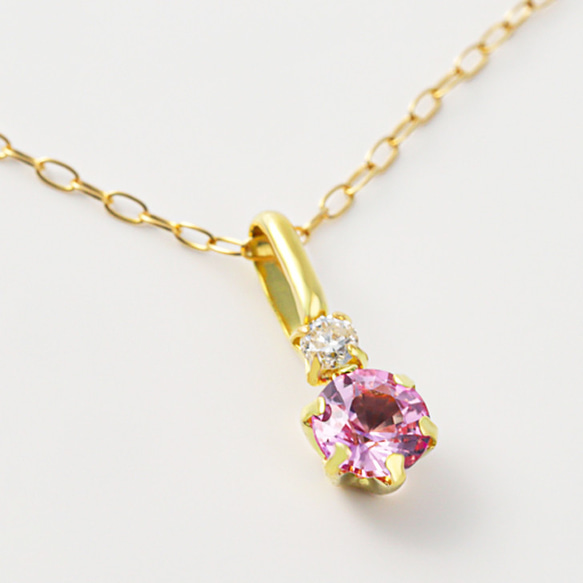 K18 ピンクサファイア・ダイヤモンドネックレスデイリーに装う贅沢さ 2枚目の画像
