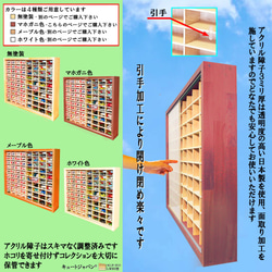 トミカケース １６０台収納 アクリル障子付 マホガニ色塗装 日本製 ミニカーケース トミカ収納 2枚目の画像