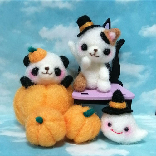 羊毛フェルト ハロウィンなねこ 羊毛フェルト 秋都 通販 16409732