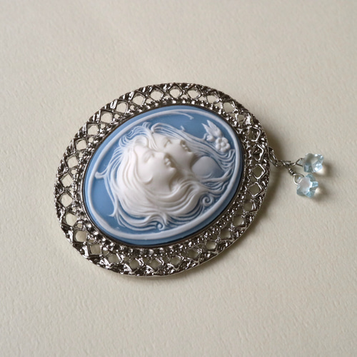 カメオのブローチ 二人の少女＊繊細 エレガント かわいい 上品 優雅