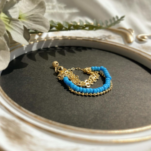 ビーズのリング/チェーン、フリーサイズ、個性的、プレゼント