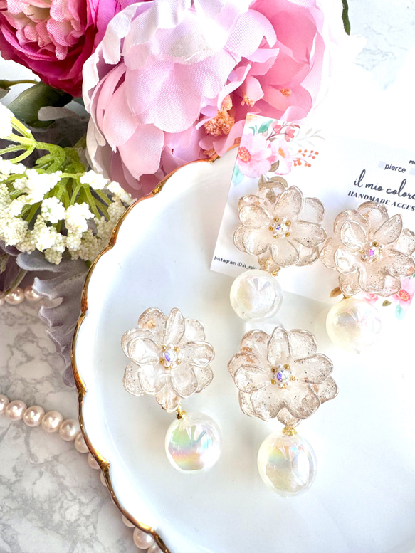 おまとめ♡ピンクレムリアン、ヒマラヤ水晶ピアス クリスタルフラワーピアス 4色【予約商品】 – Magnolia's Mate