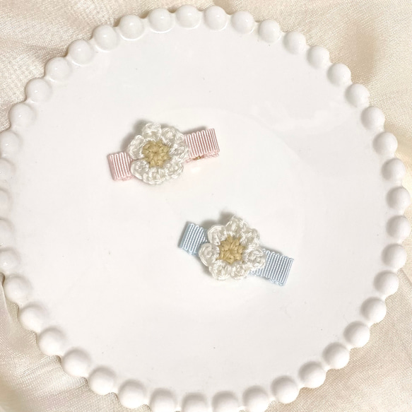 ベビー♡ヘアクリップ マーガレット2つセット 雑貨・その他