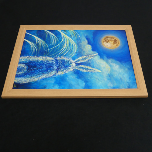 油絵 絵画 【お月見うさぎ】 絵画 HR 通販 16409908｜Creema