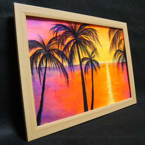 油絵 絵画 【夕暮れのビーチ】 油絵 絵画【夕暮れのビーチ】 絵画 HR 通販 16409939｜Creema