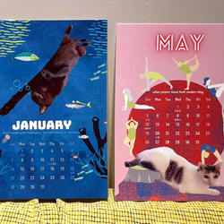 2024年 猫卓上カレンダー | チャリティー寄付 チャリティー卓上カレンダー | 白黒猫カレンダー | 絶妙な限定ニャーイラス 3枚目の画像