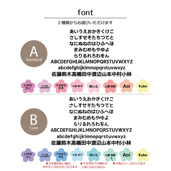 カット済みお名前シール【BLOOM miniサイズ 39P】選べるアイロンノンアイロン  *名前シール*タグシール*布 7枚目の画像